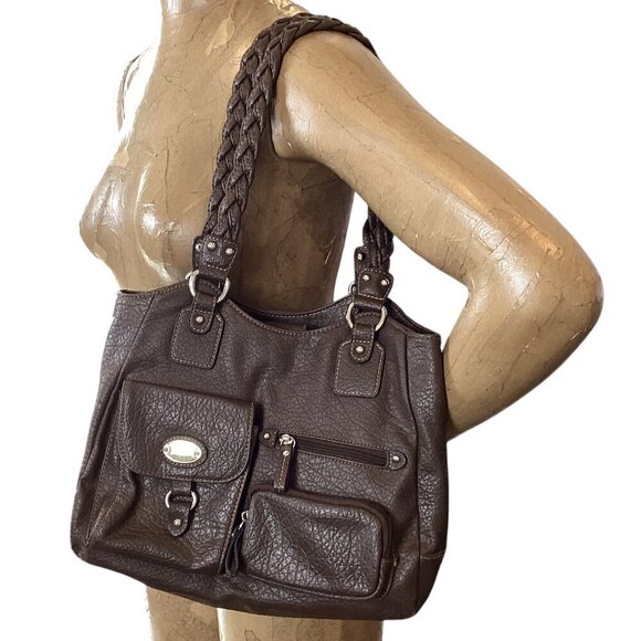 Rosetti Brown Multi Pocket Purse/Bag Organizer Shoulder Bag #46K - Picture 1 of 12